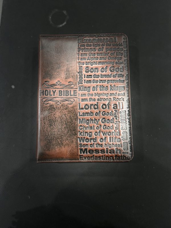 DARK BROWN LEATHER BIBLE COVER